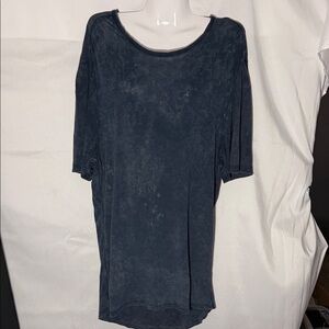 Lululemon Slate Blue Distressed Short Sleeve Tee